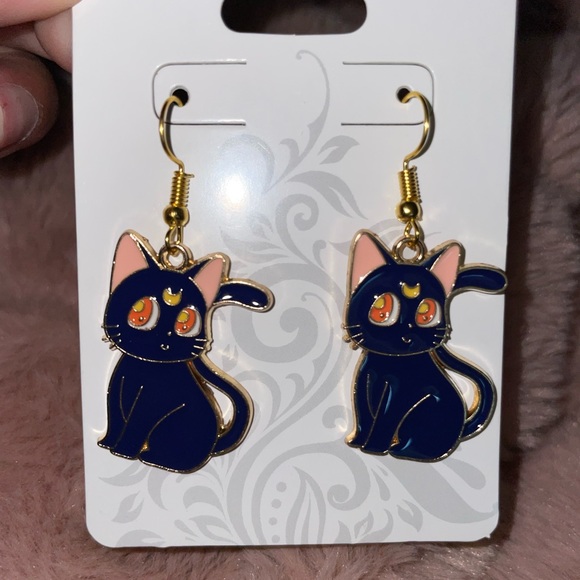 Dolls Kill Jewelry - Sailor moon cat earrings black